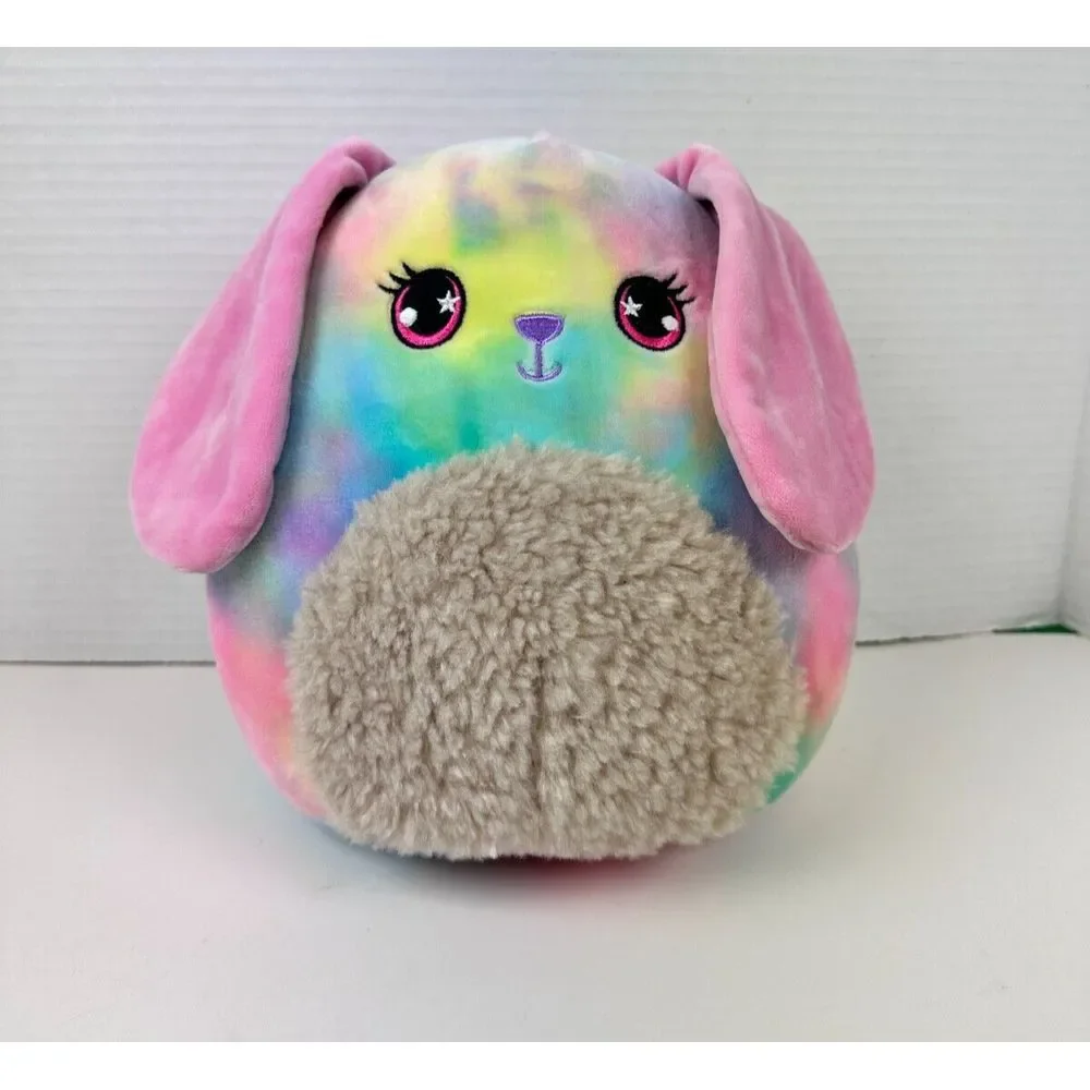 Squishmallow Mystery Squad Candy Easter Bunny Rainbow Tie-dye Plush Kelly Toy 8